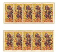 Veemoon 10pcs Zodiac Guardian Metal Amulet Card, Chinese Pocket Charm