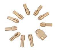 Veemoon 11pcs Replacement Drill Chuck Collet Copper Collet Nuts High Precision Portable Packaging Blister Pack for Electric Nail Drill Accessories Crafting Tasks
