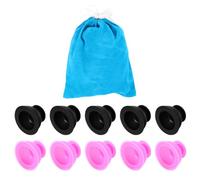 Veemoon 11Pcs Silicone Cupping Set with Vacuum Therapy Cups, 5 Black and 5 Pink Silicone Cupping Devices for Moisture Removal and Relief, Includes Velvet Storage Bag for Home Use