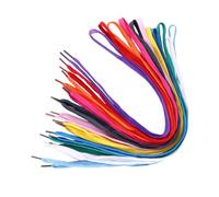 Veemoon 12 Pairs Wide Flat Shoe Laces: 0.3" Wide Colorful Sneaker Laces Athletic Colored Shoelaces for Men Women Trainers Sports Running Shoes Boots