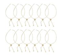Veemoon 12 Pcs Adjustable Chain Bracelet Slider Extender Chains, Copper, Golden, Fits Wrist Sizes, for Women, Formal Events and Jewelry Making