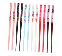 Veemoon 12 Pcs Bamboo Chinese Hair Chopsticks for Women Vintage Hanfu Hair Sticks with Floral Print for Wedding Party Ceremony and Daily Styling