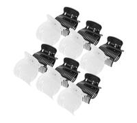Veemoon 12 Pcs Hot Roller Grip Hair Curler Claw Clips, Plastic Heated Hair Styling Jaw Clips for Women, Replacement Rollers for Salon and Home Use, Black