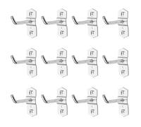 Veemoon 12 Pcs Shelf Rack Pegboard Hooks, Heavy Duty Supermarket Shelf Rack Hanger Square Pegboard Hooks Wall Board Tool Organization Hanger for Garage Market Wall Mount Storage, Sliver