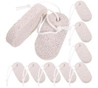 Veemoon 12 Pcs Small Pet Volcanic Mineral Teeth Grinder Chew for Hamster Rabbit Parrot Cage Hanging Light Grey Oval