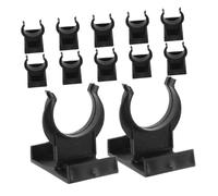 Veemoon 12 Sets Board Plinth Clamp Kitchen Leg Plinth Clips Plastic Reusable Cabinet Feet Protect Floor Black Opening Diameter 27mm for Shops and Bathrooms