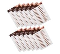 Veemoon 12 Sheets Eyebrow Stickers Durable Peel Off Transfers for Natural Makeup Realistic Effect Easy to Use for Sparse Uneven Brows Suitable for Beginners and Everyday Wear