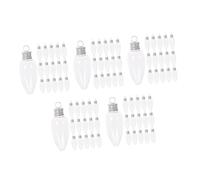 Veemoon 120 pcs Clear Pet Bulb Shape Candy Bottles with Silver Hook Caps Sturdy Fillable Baubles for Christmas Decorations Wedding Shower Party Banquet DIY Craft Containers