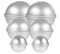Veemoon 12pcs Aluminum Alloy Half Round Ball Bath Bomb Mold Semi-Sphere DIY Craft Baking Mold Set for Handmade Soap Candle Cake Making Supplies in Bath and Spa Use