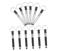 Veemoon 12pcs Capacitive Stylus Ballpoint Pens Keyring Set, Portable Mini Screen Stylus with Black and Silver Shells, Keychain Tools for Touchscreen Devices and Everyday Carry