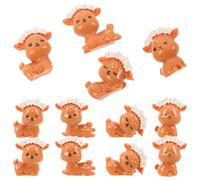 Veemoon 12pcs Christmas Reindeer Figurines: Mini Animal Figurines - Desktop Mini Decor - Cupcake Toppers Deer for Holiday Table Settings Party Decorations