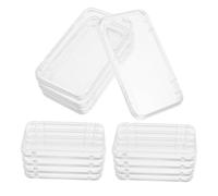 Veemoon 12pcs Clear Press Nail Storage Box Transparent Plastic Organizer Case with Compact Travel-friendly Design Protective Small Rectangle Container for French Tip Display and Nail Care
