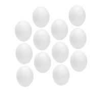 Veemoon 12pcs Delicate Simulated Eggs Solid Egg Props Long Serving Life Plastic Shell round Egg-shaped for Dove Coop Interior Decoration