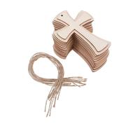 Veemoon 12pcs DIY Unfinished Wood Cross Pendants for Crafts Adults Smooth Wooden Crosses for Painting Educational Religious Decorations for Home Hanging and Handmade Gifts