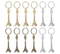 Veemoon 12PCS Eiffel Tower Keychain Mini Eiffel Tower Keyring Jewellery French Souvenirs Pendant Decorations Gold 4 Silver 4 Copper 4