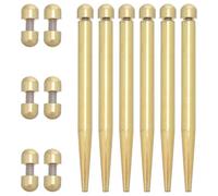 Veemoon 12pcs Gold Standoff Wall Mounts Screws Kit for Desktop Picture Frame Support, 7mm Diameter M4 Thread Heavy Duty Sign Standoff Fasteners for Photo Frame Display and Wedding Table
