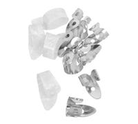 Veemoon 12pcs Guitar Thumb Pick Fingerstyle Set Celluloid White Thumb Picks Metal Silver Finger for Acoustic Folk Ukulele Banjo
