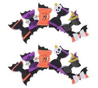 Veemoon 12pcs Halloween Hair Bow Clips and Women with Spider Web, Witch Hat, Pumpkin, Bat, and Skull Shapes, Lightweight Felt and Glitter Material, Quick Application for Halloween