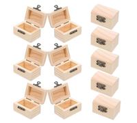 Veemoon 12pcs Mini Wooden Treasure Boxes with Locking Clasp Pine Wood Craft Chest Small DIY Craft Box for Painting and Sharing Creations with Friends Or Family