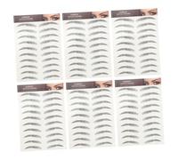 Veemoon 12pcs Natural Eyebrow Stickers Imitation Artificial Eyebrow Paste for Sparse Over Plucked Brows Realistic Full Look with Curved and Straight Shapes