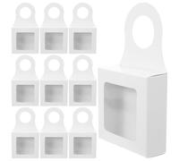 Veemoon 12pcs Paper Wine Bottle Boxes with Window and Hanger Wine Storage Holder Boxes Suitable for Birthday and Housewarming White Retro Style