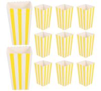 Veemoon 12pcs Popcorn Paper Boxes Delicate Yellow Paper Material Fresh Style Snack Containers for Party and Snack Stores