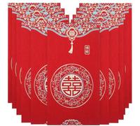 Veemoon 12pcs Red Wedding Envelopes Paper Hong Bao with Retro Chinese Style Design, Not Easy to Fade or Break, Elegant Lucky Packets for Wedding Party Favors and Chinese Tradition