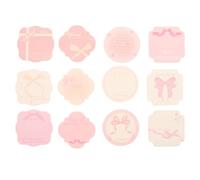 Veemoon 12pcs Repositionable Self-stick Memo Pads with Bowknot Shape, Pink Paper Notes for School and Creative Journaling, Easy Tear off Adhesive Memo Pads for Students and Office