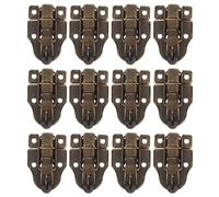 Veemoon 12pcs Retro Metal Toggle Latch Locks with Keyhole for Wooden Jewelry Boxes, Small Craft Case Hardware, Antique Style Box Catch Clasps for Treasure Chest and Toolbox