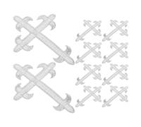 Veemoon 12pcs Silver Embroidery Patch Sew on Applique for Clothing and Dance Costumes, Polyester Material with Unique Embroidery Design, Easy DIY and Versatile Application for Stage