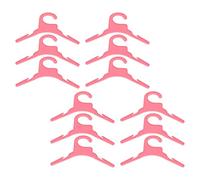 Veemoon 12pcs Small Puppy Clothes Rack Plastic Hangers for Dogs and Cats, Mini Pet Wardrobe Organizer Hooks for Puppy and Kitten Clothing Storage, Pink
