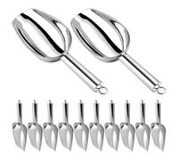 Veemoon 12pcs Stainless Steel Ice Scoops for Freezer, 6-Ounce Scoops Utility for Candy/Ice Cube/Flour/Sugar/Coffee Bean/Protein Powder, Dishwasher Safe