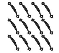 Veemoon 12pcs Vintage Black Zinc Alloy Cabinet Pull Handles for Cupboards | U Shaped Simple Style, Smooth Surface and Retro Finish, for Furniture Renovation and Dresser Use