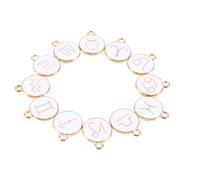 Veemoon 12pcs Zodiac Pendant Alloy Charms Diy Bracelet Making Charms Twelve Star Signs Pendants Jewelry Making Supply for Crafting