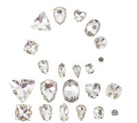Veemoon 130pcs Sew on Rhinestones Sewing Rhinestones Kit White Glass DIY Multi-use Delicate Fashionable Embellishments for Clothes and Hair Accessories Craft