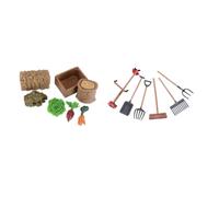 Veemoon 13Pcs Mini Farm Tools Model Set Realistic Micro Landscape DIY Ornament for Sand Play Garden Decor and Farm Sand Table Scene