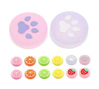 Veemoon 14Pcs Cute Silicone Button Covers with Cat Claw Design Slip Thumb Grip Caps for Controllers Glow the Dark Fruit Joystick Covers Comfortable Gaming Accessories