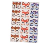 Veemoon 15PCS Animal Glitter Face Decals Cute Fox Giraffe Unicorn Cartoon Stickers for Halloween Party Makeup Safe Easy Remove Face Decorations for Boys