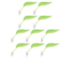 Veemoon 15PCS Leaf-Shaped Turtle Basking Platform with Suction Cups - Tree Frog Terrarium Accessories - Reptile Habitat Resting Spot for Geckos Frogs Toads or Lizards