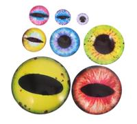 Veemoon 160pcs Glass Cabochon Eyes Assorted Lifelike Vibrant Colors Sturdy Glass for Clay Dolls Sculptures DIY Jewelry Making Craft Supplies