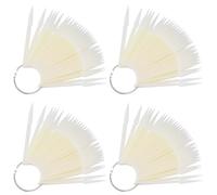 Veemoon 160pcs Nail Art Tips Display Board Fan-shaped False Nail Sticks Polish Color Chart Natural Shades for Salon and Practice Use