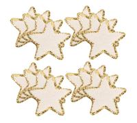 Veemoon 16pcs Appliques with Gold Sequin Edge Embroidered Sew Patches for Clothing Hats Backpacks Shoes Jackets Self Adhesive Durable Embellishments for DIY Repairs and Decoration