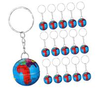 Veemoon 16pcs Earth Globe Keychains Planet Key Rings for Party Favors Unique Educational Globe Design for Backpack Crafts and End of School Year Presents