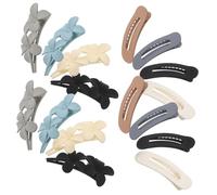 Veemoon 16pcs Matte Flower Hair Clips Large Floral Side Bangs Fringe Snap Clips for Women Gentle Hold Flat Barrettes for Versatile Vintage Modern Hair Styling