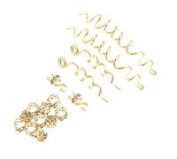 Veemoon 16pcs Metal Hair Braid Rings Spiral Dreadlock Decorative Hair Extension Accessories for Women and Easy to Use for Long Short Curly Straight Styles