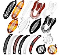 Veemoon 18 Pcs Large Banana Hair Clips for Women Classic Vintage Plastic Hair Accessories Convenient to Use and Suitable for Buns for Outdoor