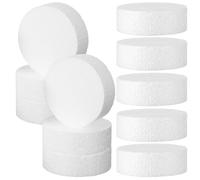 Veemoon 18pcs Round Craft Foam Blocks, Blank Thick Foam Circles White Polystyrene Handcraft Disc for DIY Decoration Projects Cake Model Flower Arranging, 3 Inch