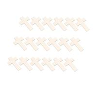 Veemoon 18pcs Wooden Cross Cutouts for Crafts Unfinished Decorative Crosses for DIY Wedding Church Seasonal Decorations Lightweight Wood Pieces for Handicrafts and Home Art Projects