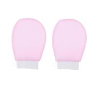 Veemoon 1Pair Exfoliating Bath Gloves for Women Comfortable Body Scrubbing Mitts Gentle Massage Effect for Smooth Skin for and Exfoliating Arms Legs and Back Pink
