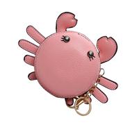 Veemoon 1pc Cartoon Crab Coin Purse for Women PU Material Small Handbag Key Storage Cute Pink Adornment for Travel Shopping and Everyday Use Portable Fashion Accessory